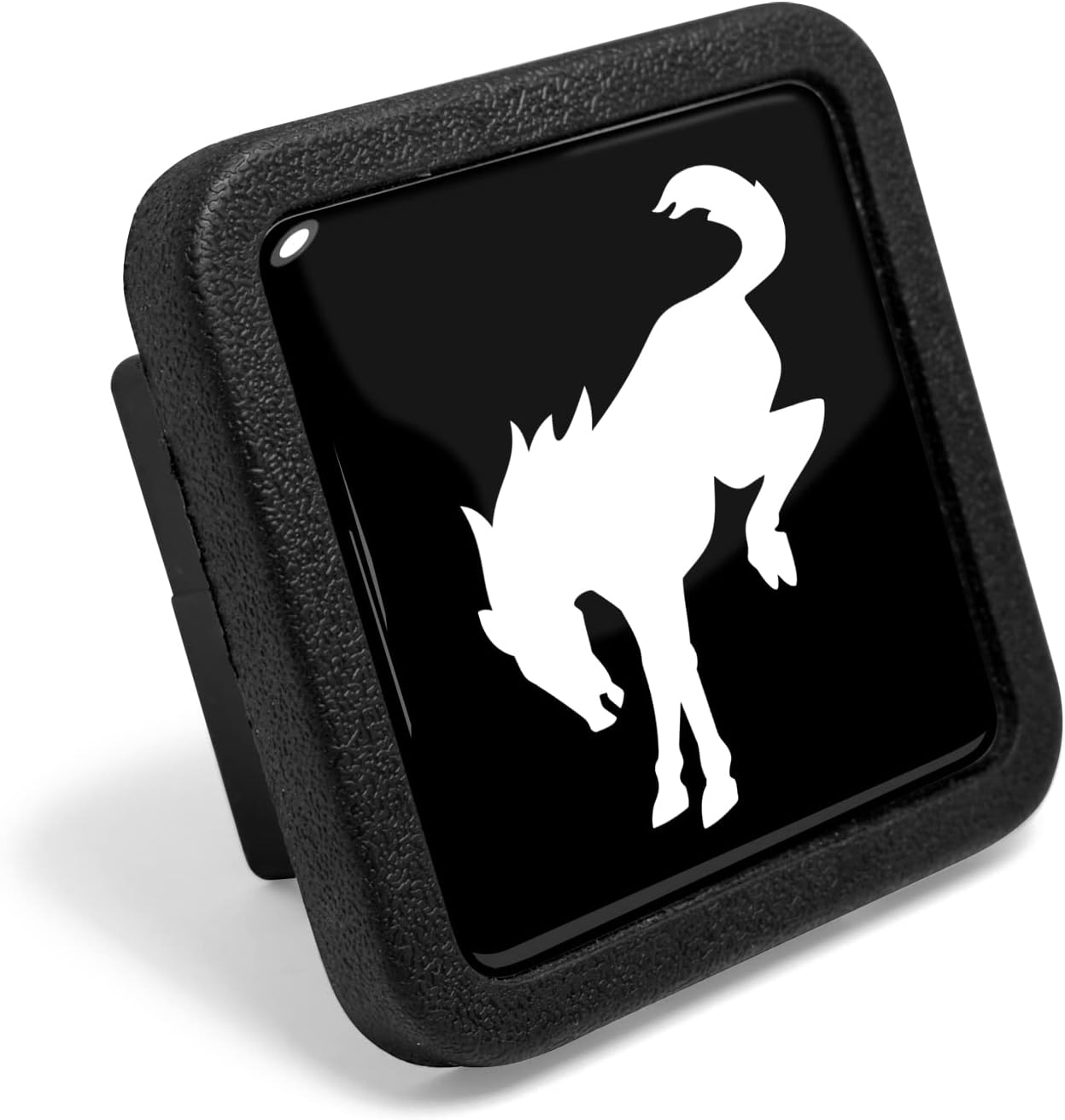 iPick Image for Ford Bronco Black Rubber Heavy-Duty 2" Trailer Tow Hitch Receiver Cover for Class 3 and Class 4 - Official Licensed