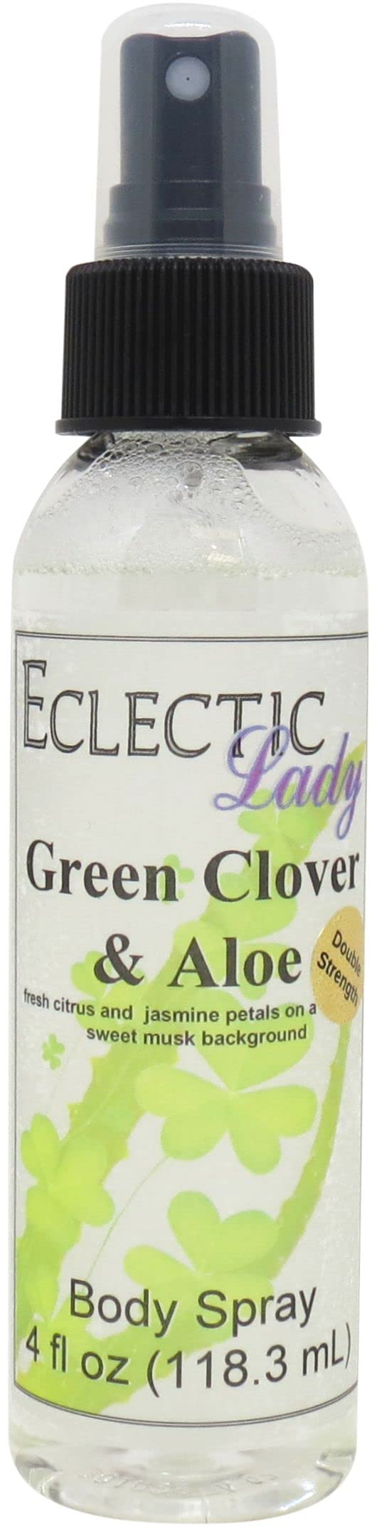 Eclectic Lady Green Clover And Aloe Body Spray, Double Strength, 4 ounces, Body Mist for Women with Clean, Light & Gentle Fragrance, Cologne with Soft, Subtle Aroma For Daily Use