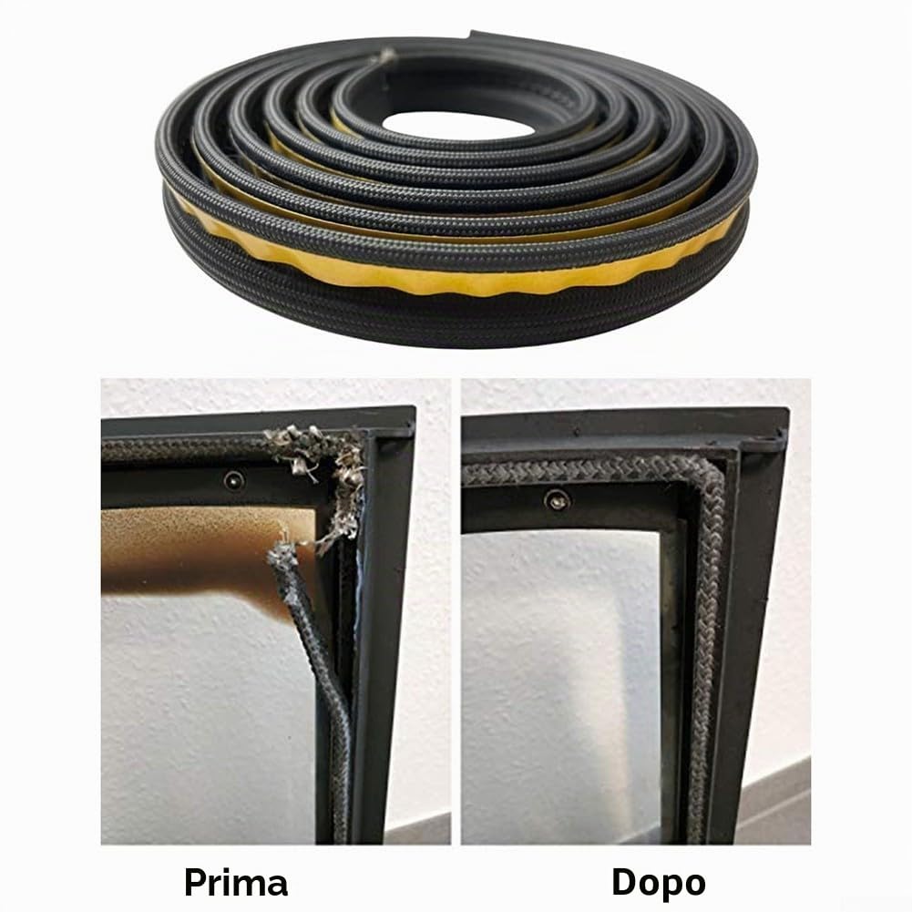 SPORTARC Corda autoadesiva per stufa, resistente al calore, con guarnizione piatta per stufa, per stufe, stufe, caminetto, porta del forno (3 metri)
