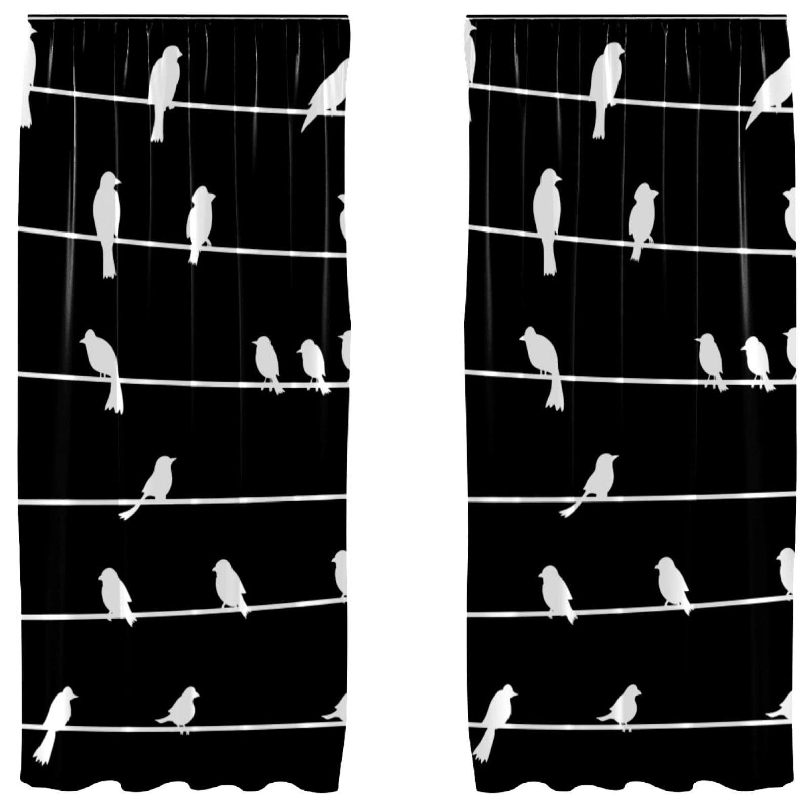 Cortinas opacas de pájaros aíslan calor y luz solar en ventanales grandes de 55x84in