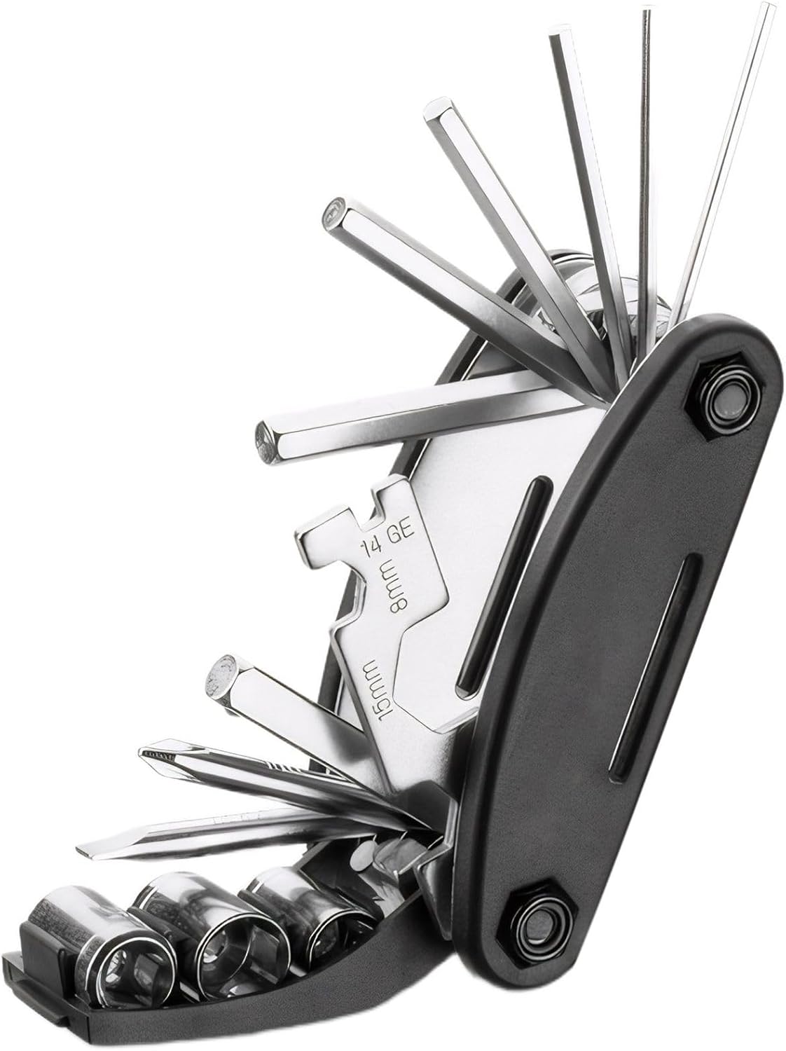 Multi Tool for Mountain Bike and Road Cycling Repairs Foldable Portable Bike Repair Tool with Socket Wrench System