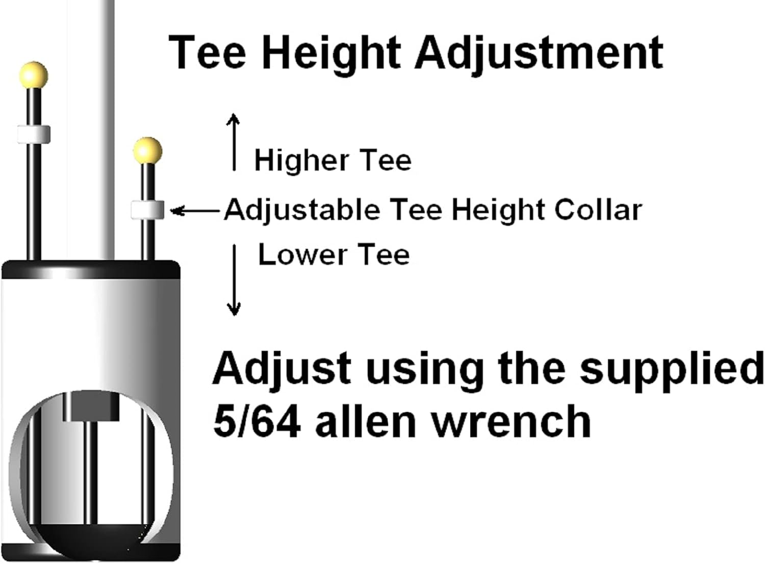 Tee Pal Pro Golf Ball Teeing Device W/2 Magnetic Tee Height Probes For Seniors With Bending Issues