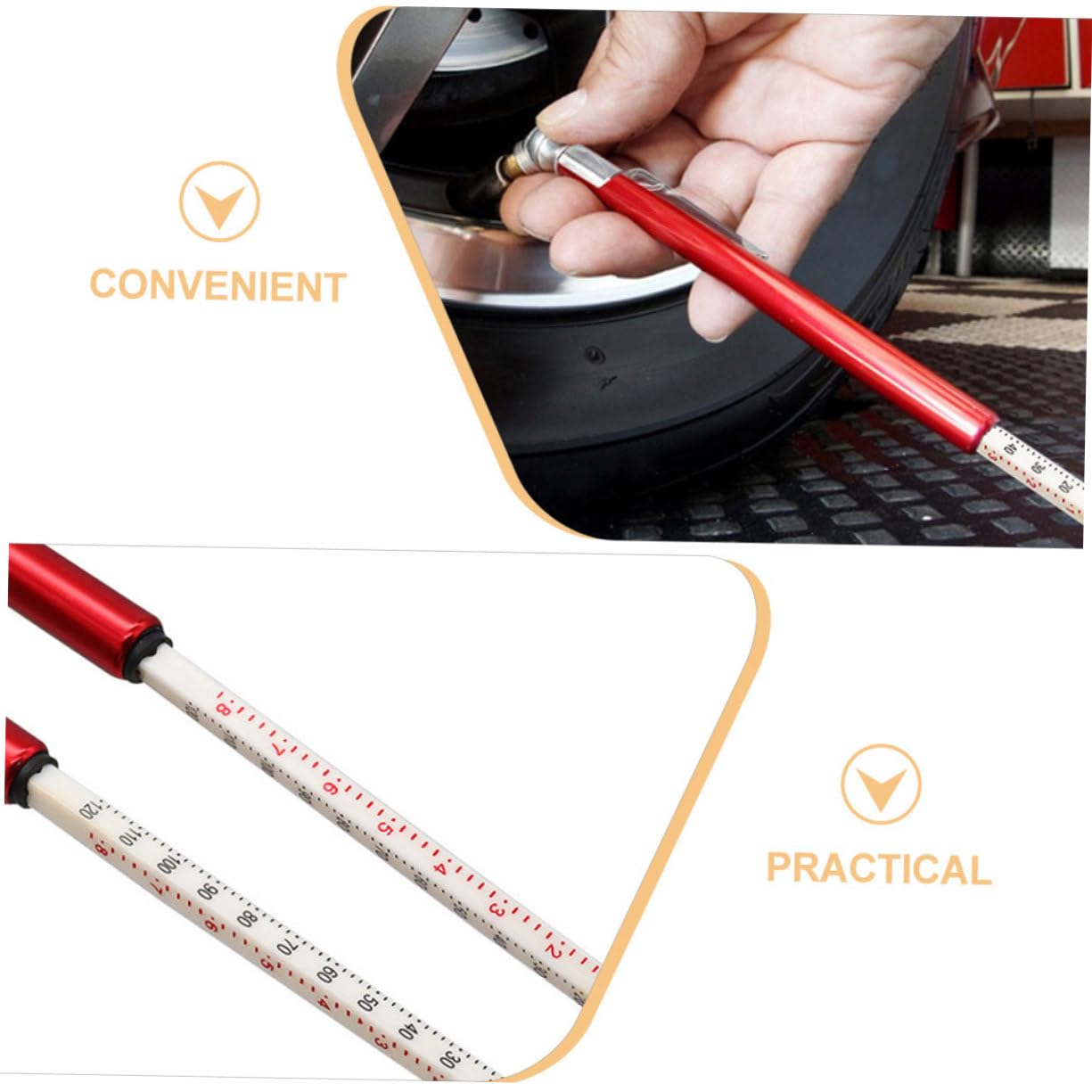 2pcs Pencil Tire Pressure Gauge Portable Tire Gauges Mechanical Measurement for Car Bike