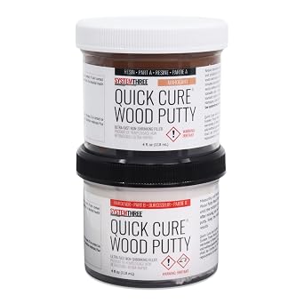 SYSTEMTHREE Quick Cure Putty, Mahogany, 8-oz Kit