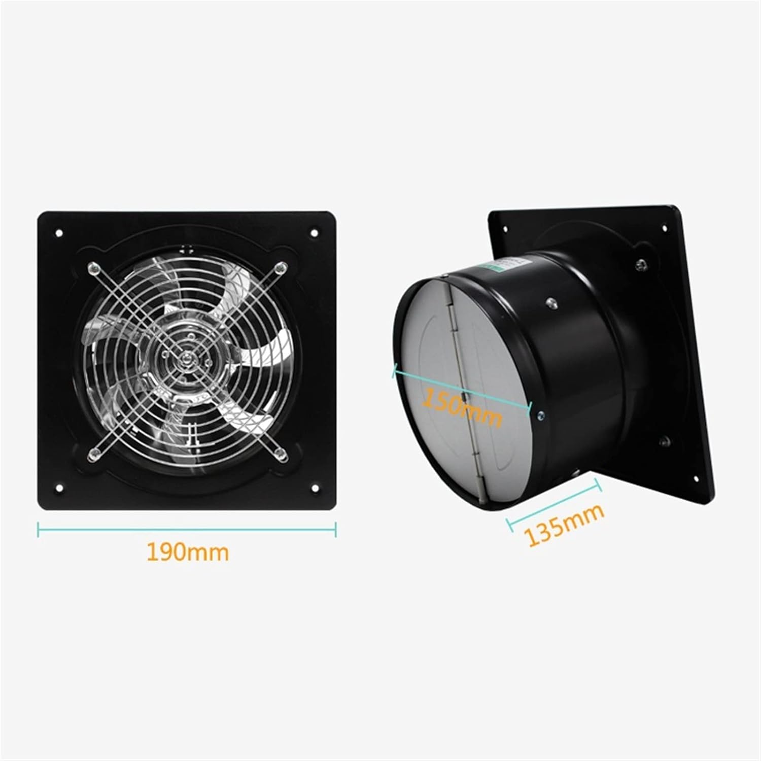 Ventilation Fan 6 Inch Strong Power Exhaust Fan Kitchen Window Type Silent Ventilator Axial Flow Exhaust Fan with Mesh Cover and Check Valve Ventilating Fan(