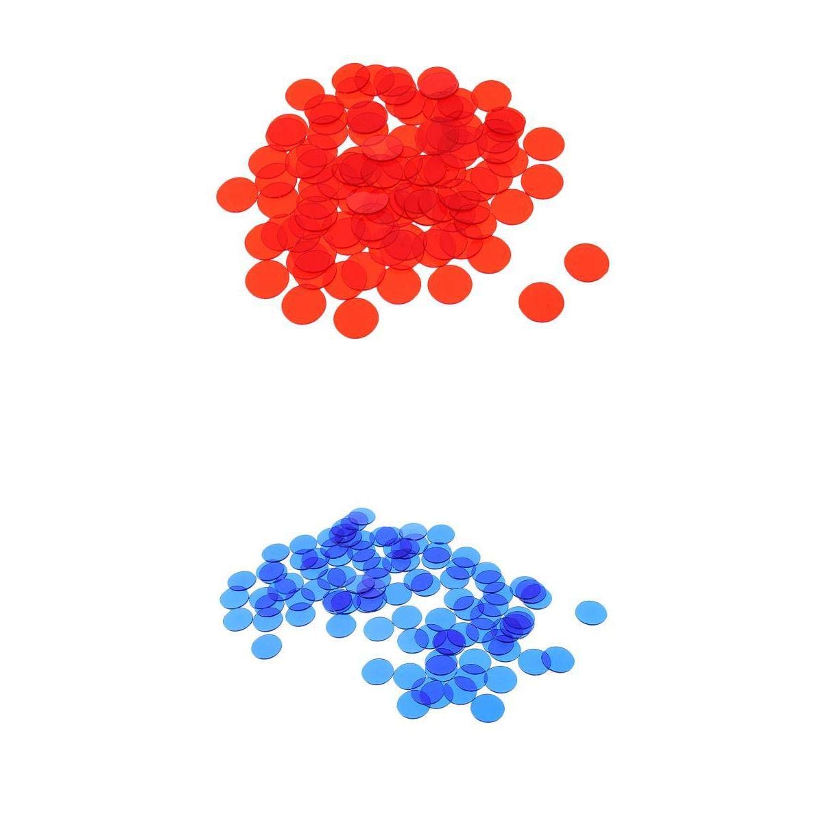 ATORSE Toy 200 Pieces Translucent Bingo Chip 3/4 Inch for Bingo Game Cards Red& Blue-Toys & Hobbies-Games-Board & Traditional Games-Contemporary Manufacture-picture-22