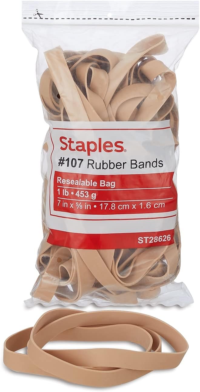 Staples 1lb of Giant 7" Loop X 5/8" Wide Rubber Bands