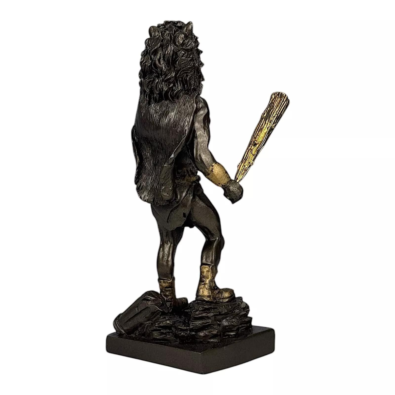 Herkules z nietoperzem i głową lwa grecki efekt brązu statuetka rzeźba 15,5 cm