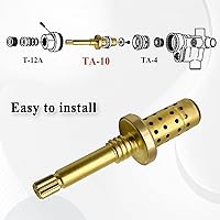 Vista 3 de Conjunto de husillo de control de flujo TA-10, reemplace el husillo del cartucho, latón