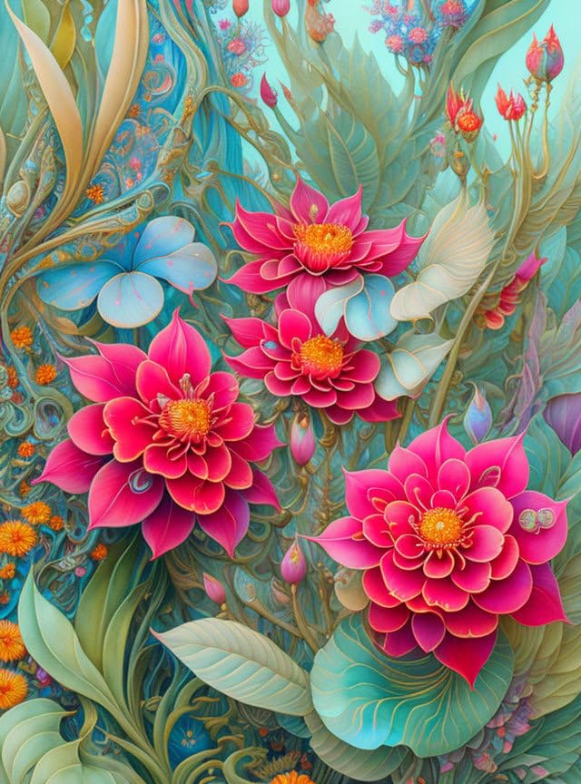 Toile murale fleurs exotiques aquarelle pour habiller un mur nu