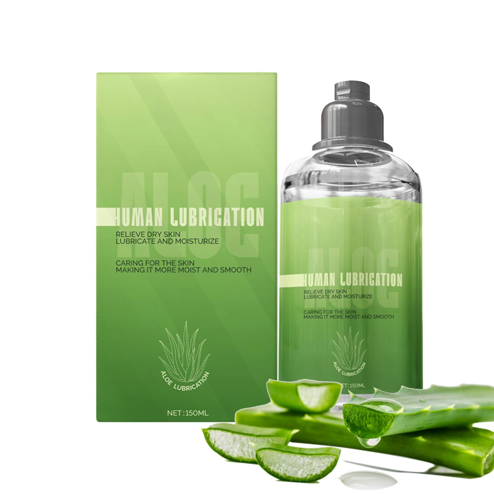 Water Based Lube, Aloe Personal Lubricant, Natural Aloe Gel Lubricant, Gel Lube for Men&Women, Zero Residue, Long-Lasting Comfort, Increased Sensitivity, 5.07oz