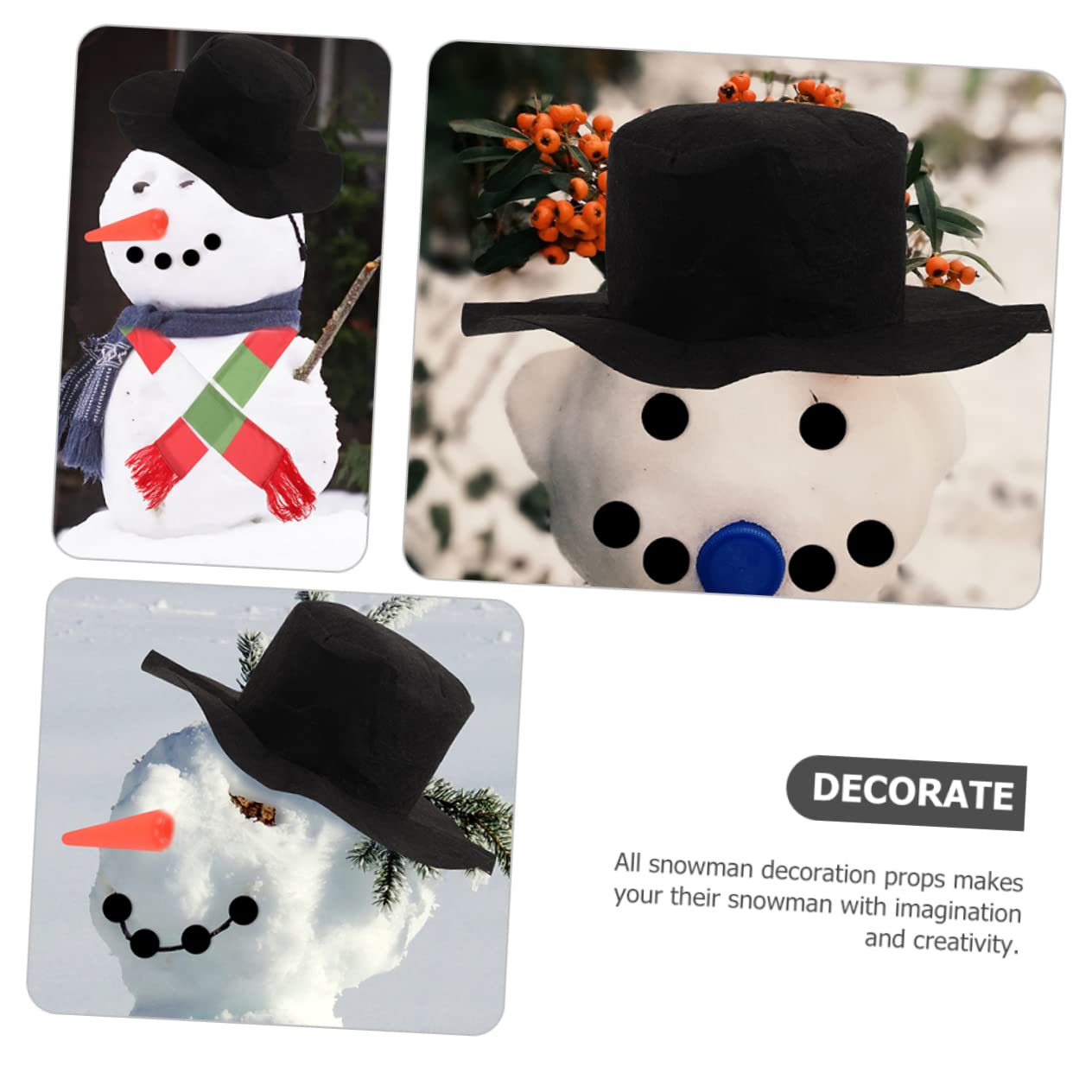 TOPBATHY 3 Sätze Schneemann verkleiden Winter weihnachtsschneemann dekore weihnachtsbekleidung weihnachtsklamotten Schneemann Macht Requisiten Schneemann, der Stütze verziert hölzern