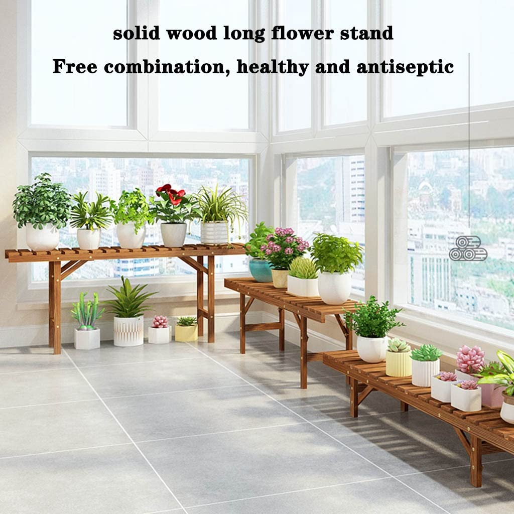 Contenants et accessoires pour plantes Banc De Balcon En Bois Jardinière Étagère À Fleurs Échelle Intérieure Support De Pot De Fleur Au Sol De Salon Combinaison Arbitraire, Support De Fleurs Beau Et P