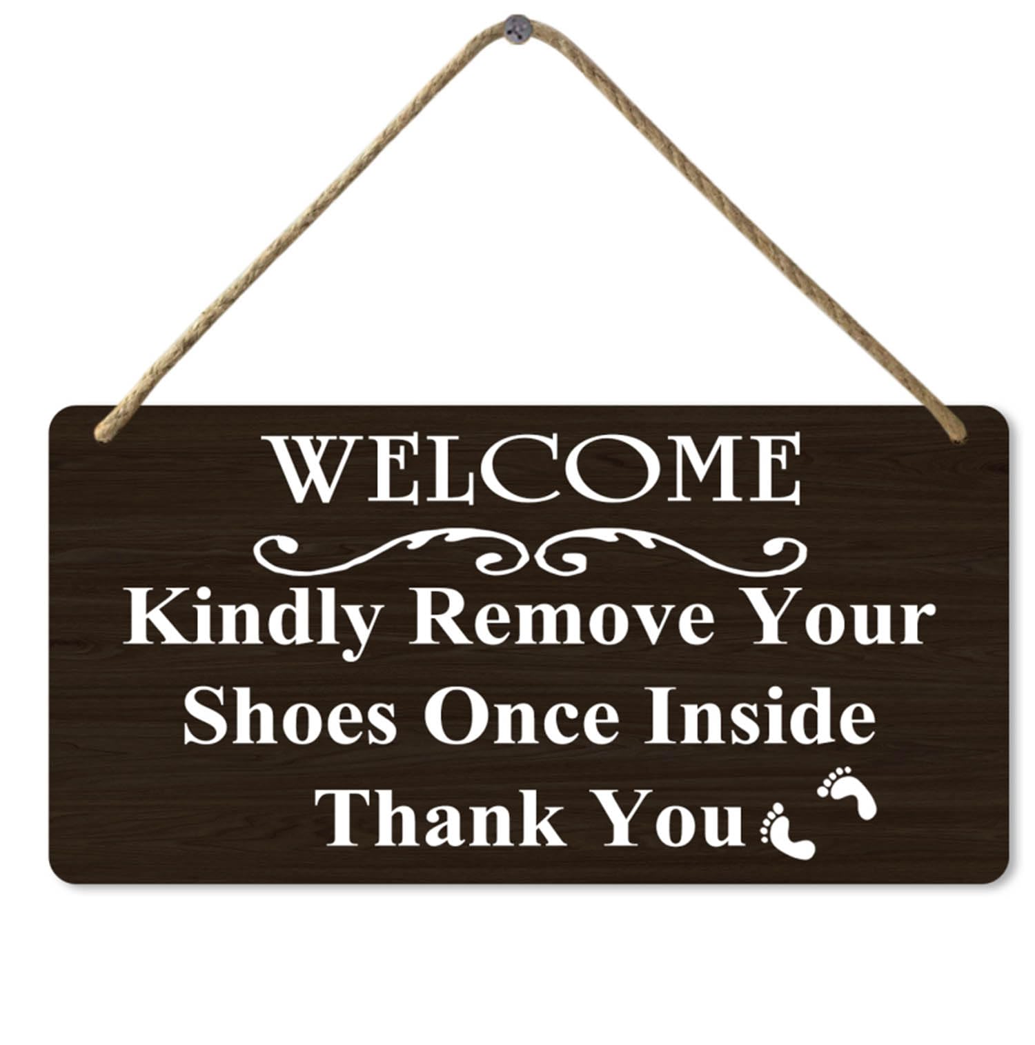 Welcome Kindly Remove Your Shoes Once Inside Sign Wooden Wall Sign, Shoes Off Sign, 8x12 Inch