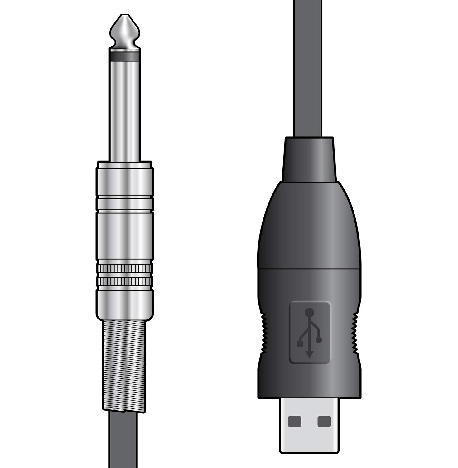 Citronic Jack to USB Converter Lead 3m Analogue to Digital Audio Cable for Microphones Instruments Line Inputs Compatible with PC & Mac