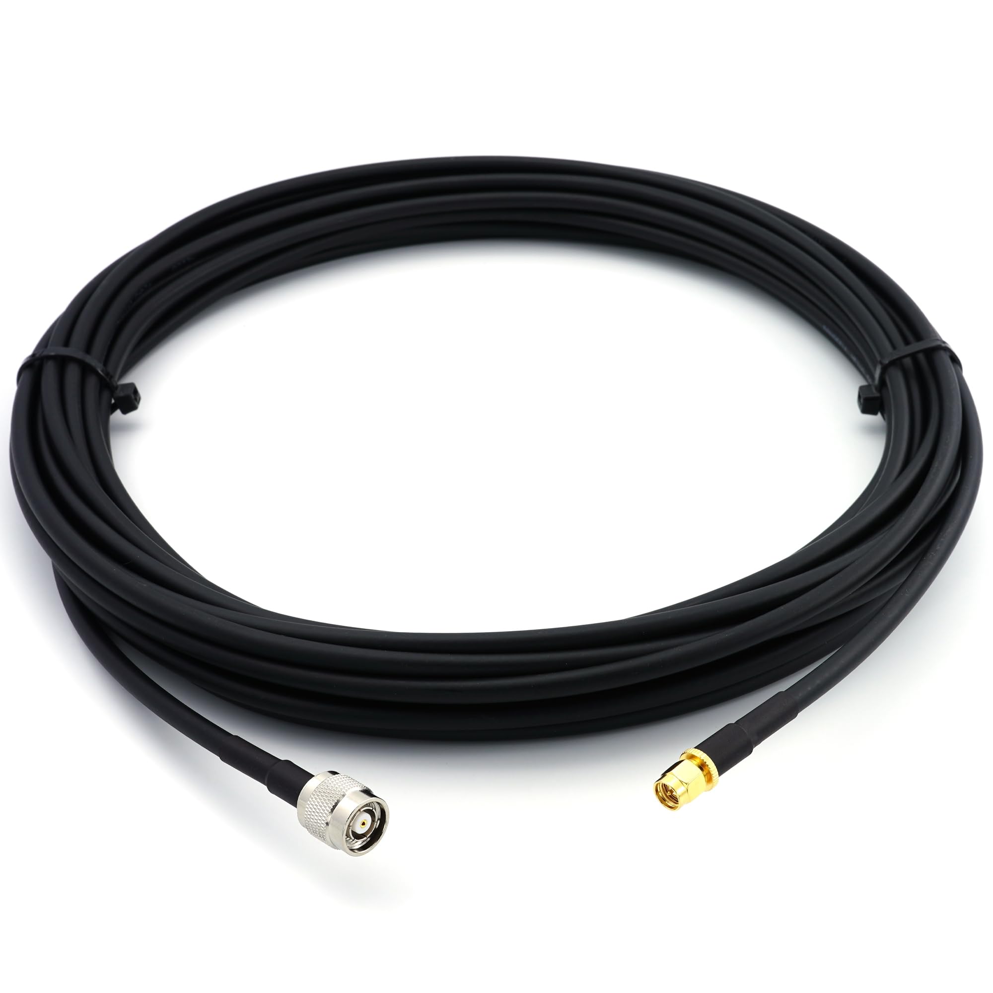 SMA Male to RP-TNC Male Extension Cable 20m / 65.6ft Jumper Low Loss HF240 (LMR 240 equivalent) Coax RF Coaxial for WiFi Antenna Wireless LAN (RP TNC — Reverse Polarity TNC, Female Pin)