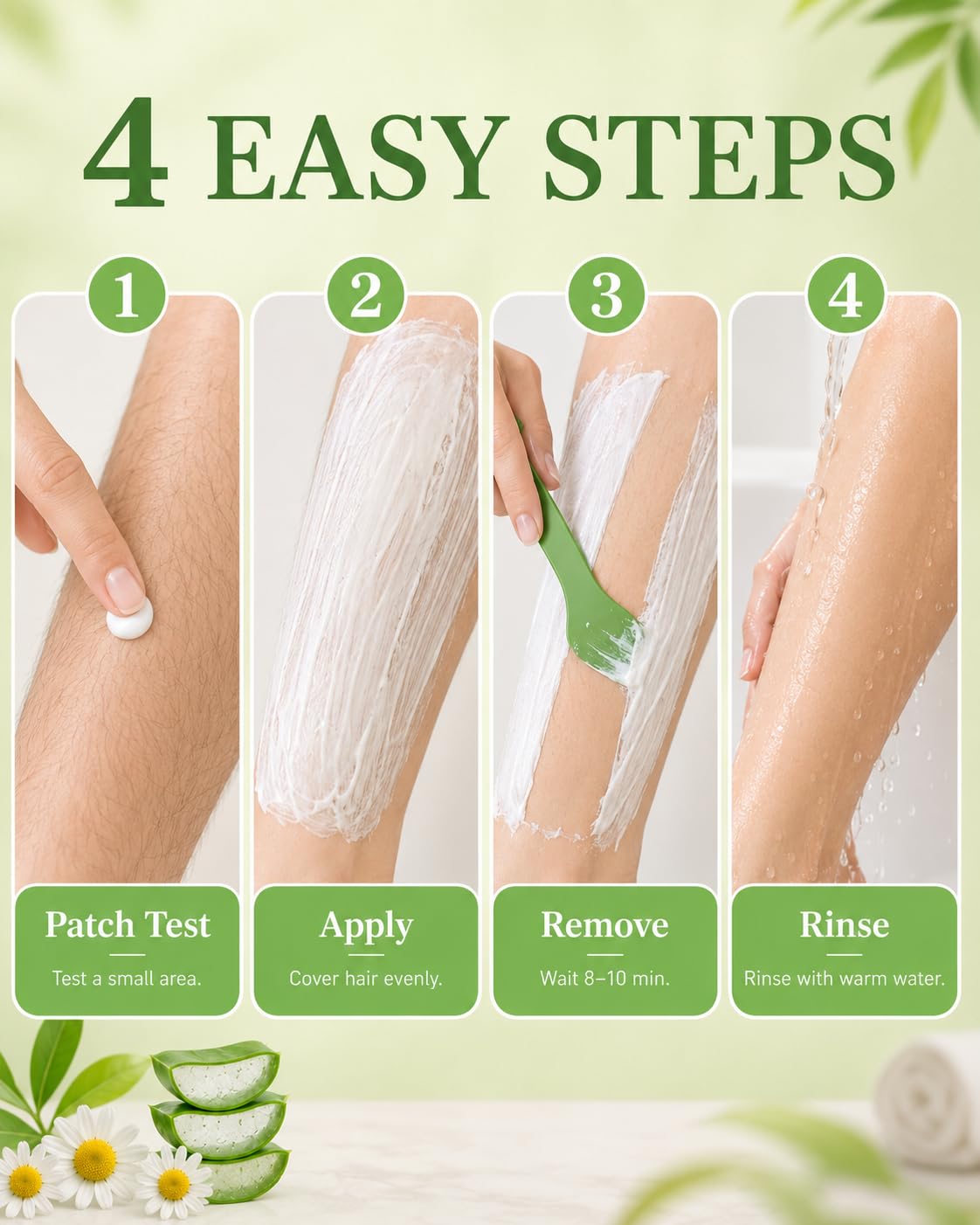 Hair Removal Cream for Women, 6.76 Fl Oz Gentle Depilatory Cream for Legs, Arms, Underarms, Bikini Line, Fast Body Hair Remover with Smooth Skin Finish, Sensitive Skin Care