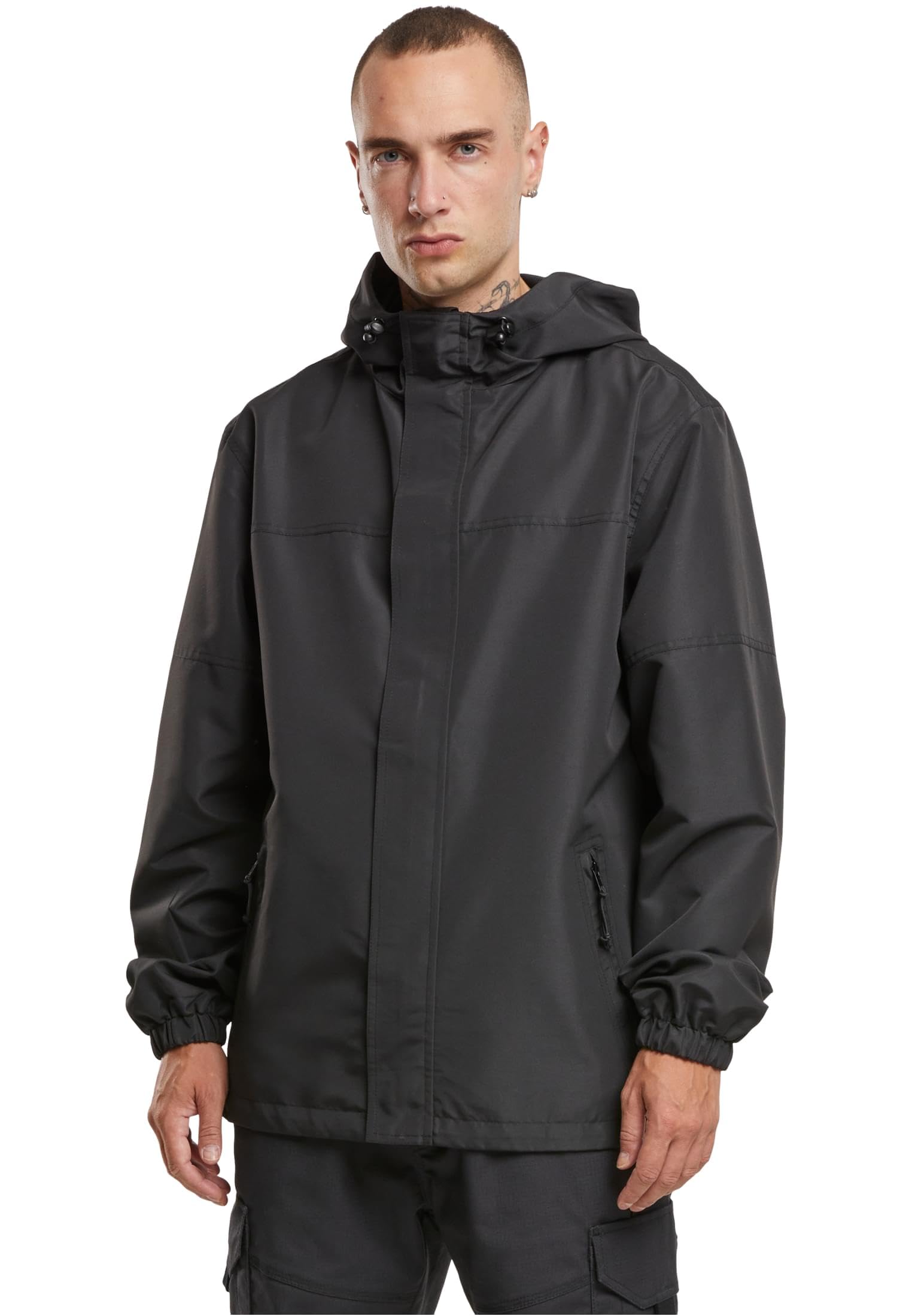 Brandit Light Windbreaker Frontzip Giacca a Vento Leggera da Uomo con Zip Frontale, Nero, 6XL