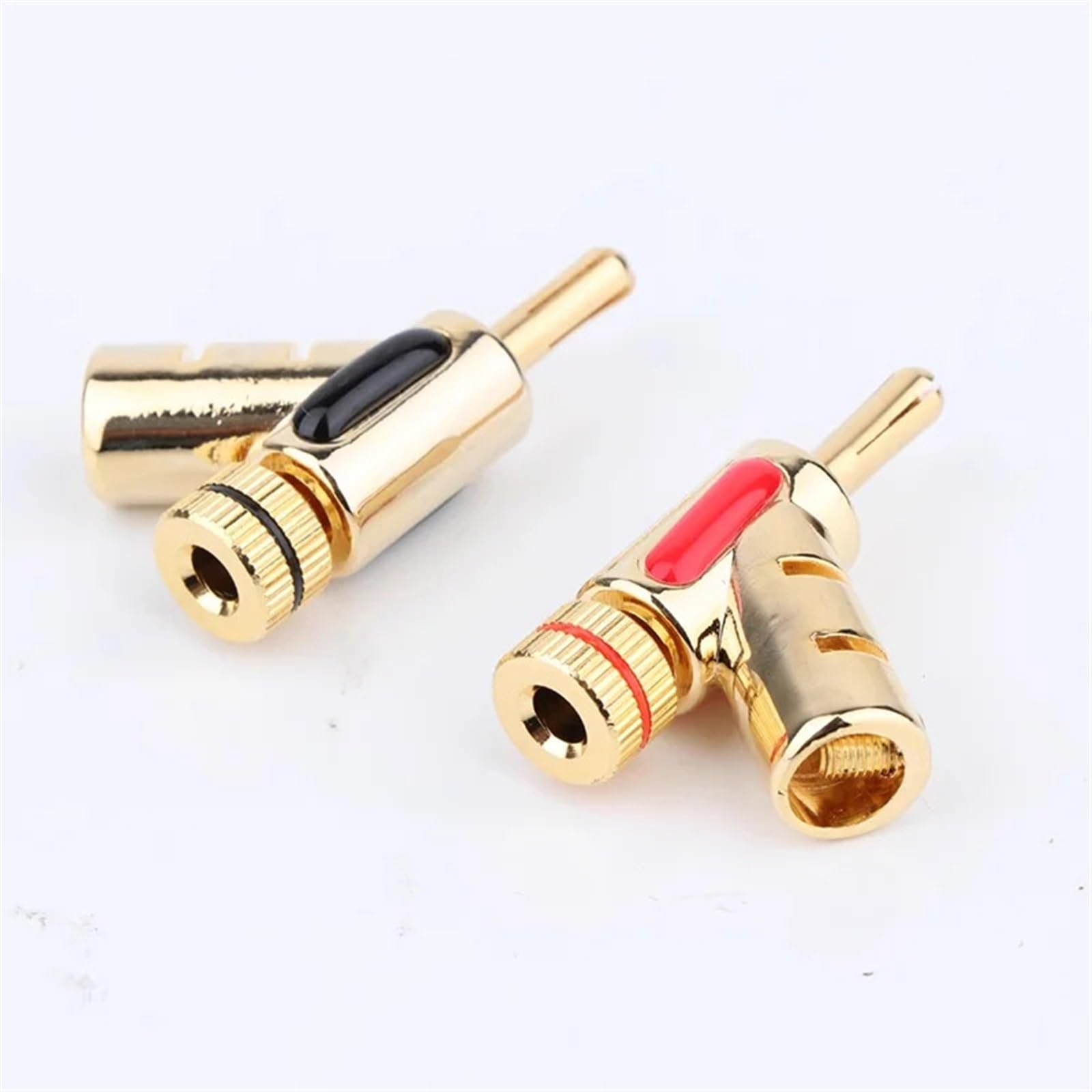 Connecteurs Banane plaqués Or 24K, fiche Banane à Verrouillage 45 degrés, 4 pièces(4Pcs Mixed)