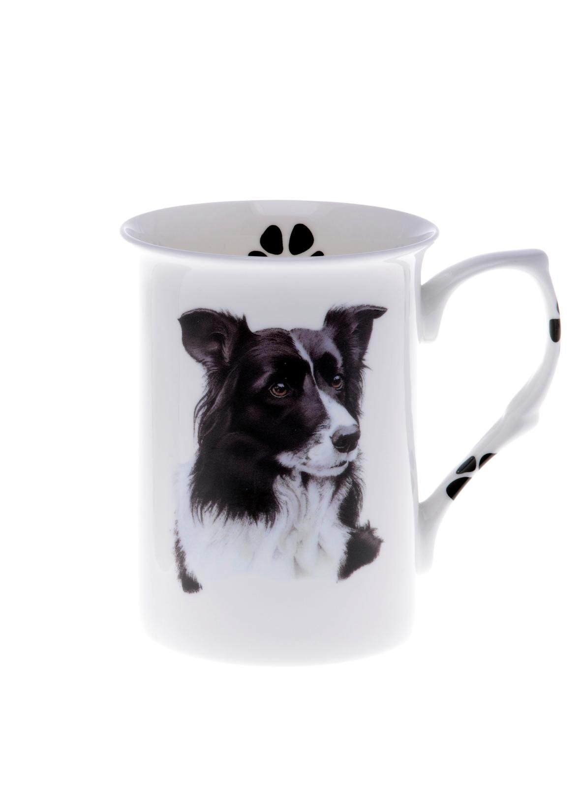 (BB9) SINGLE BONE CHINA BEAKER/ MUG/CUP BORDER COLLIE, Hand decorated Kirsty Jayne China