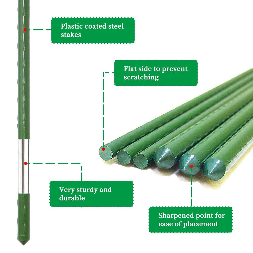 G-LEAF Pflanzenstütze, 25 Stück Pflanzenstab,Blumenstütze Zimmerpflanzen,Pflanzenhalter,rankhilfe zimmerpflanzen Kunststoff,Pflanzen Stabilisieren Stab,Pflanzstab,Blumenhalter (Grün/25PCS)