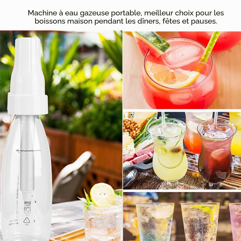 Machine à Eau Gazeuse Portable, Appareil de Carbonatation de Boissons pour Usage Domestique, Fontainé à Soda Sans Bouteille, Compatible Bouteille PET