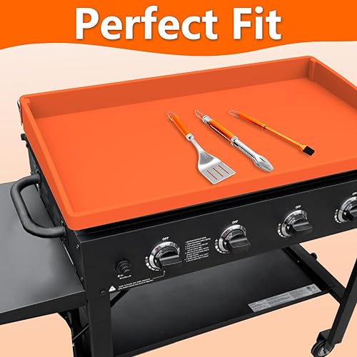 Miniatura 2 de BANGIE Alfombrilla de parrilla para Blackstone de 36 pulgadas, cubierta de parrilla de silicona de grado alimenticio