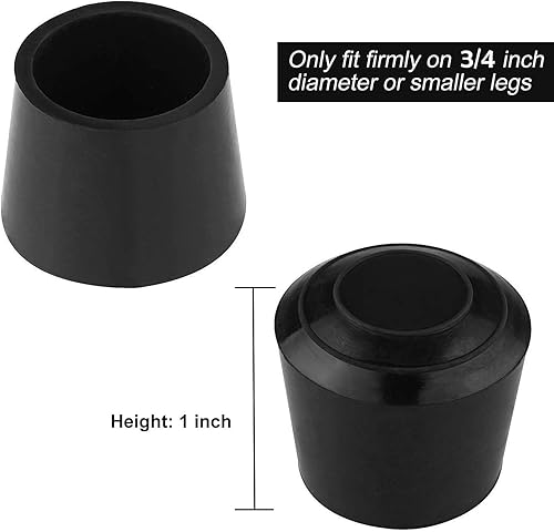 Miniatura 2 de 50 tapas redondas de 34 pulgadas para patas de silla, antideslizantes, de goma negra, protectores para patas de silla