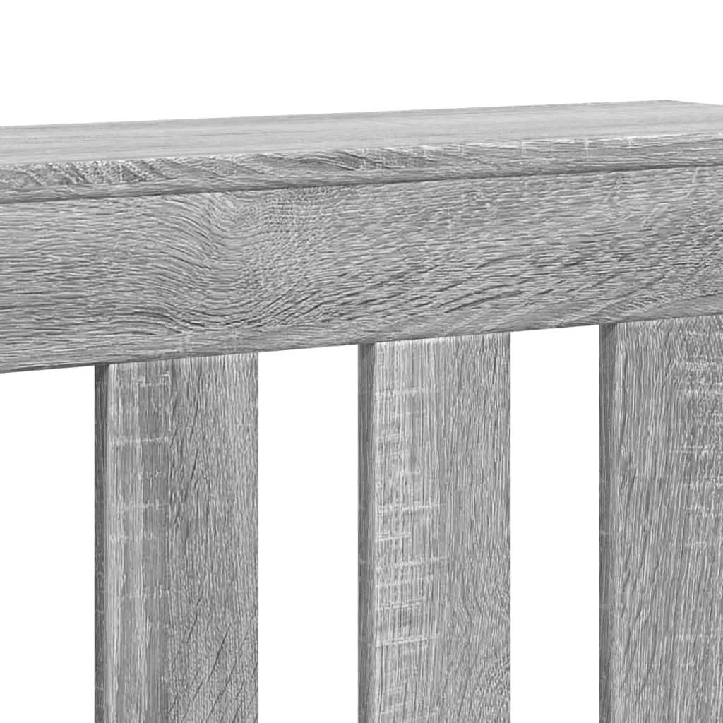 Revestimiento para radiadores Sonoma gris de madera 175 x 20 x 82 cm con diseño de lamas, práctico estante, fácil de limpiar, solución adecuada para el salón, ahorro de energía