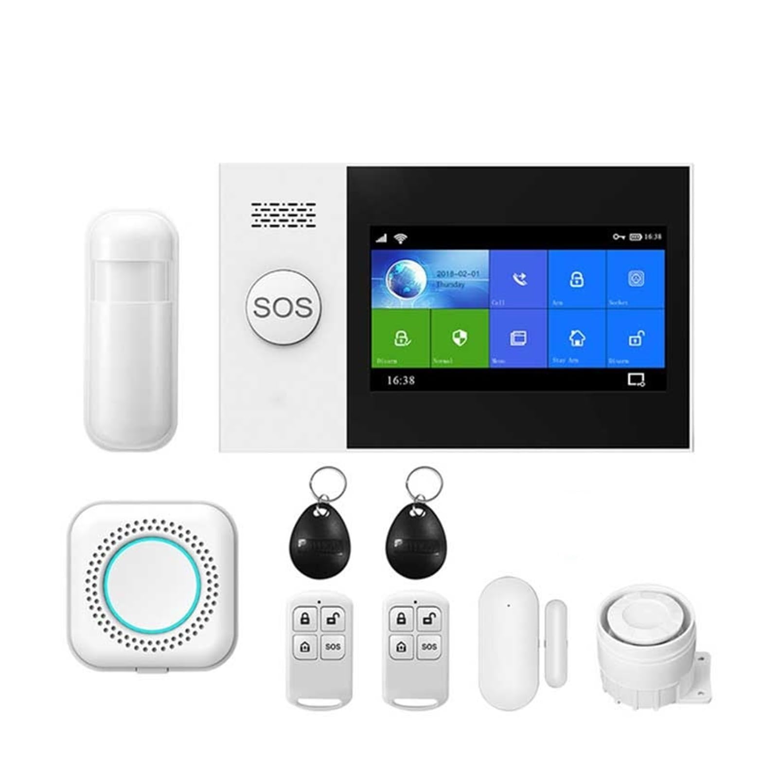 CUDTAPI Smart Alarm 4.3inch Security GSM System For Home Support APP Call/SMS Remote Control(J Kit)