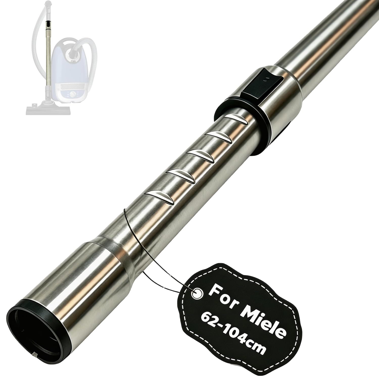 Adjustable Locking 35mm Telescopic Suction Rod Tube, Stainless Extension Pipe Vacuum Cleaner Accessories Compatible with Miele C2 C3 S2110 S6240 S8320 Vacuum Cleaners