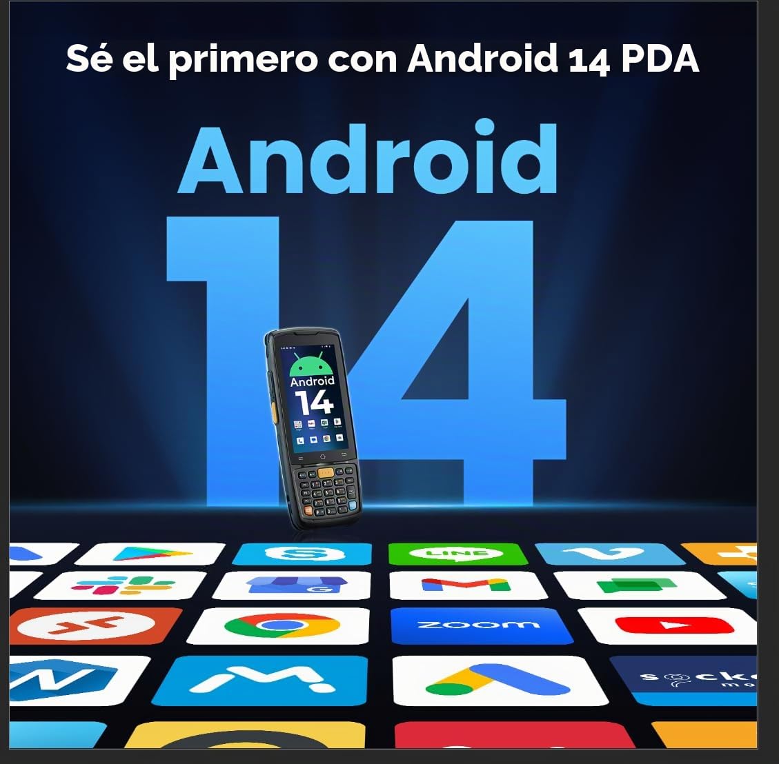 MUNBYN 2026 Nuevo Android Escáner de Códigos de Barras Android 14, PDA Portátil con Memoria de 4GB+64GB, 1D/2D HS7, Pantalla Táctil de 4", Escáner Móvil de 5000mAh para Inventario, MC005