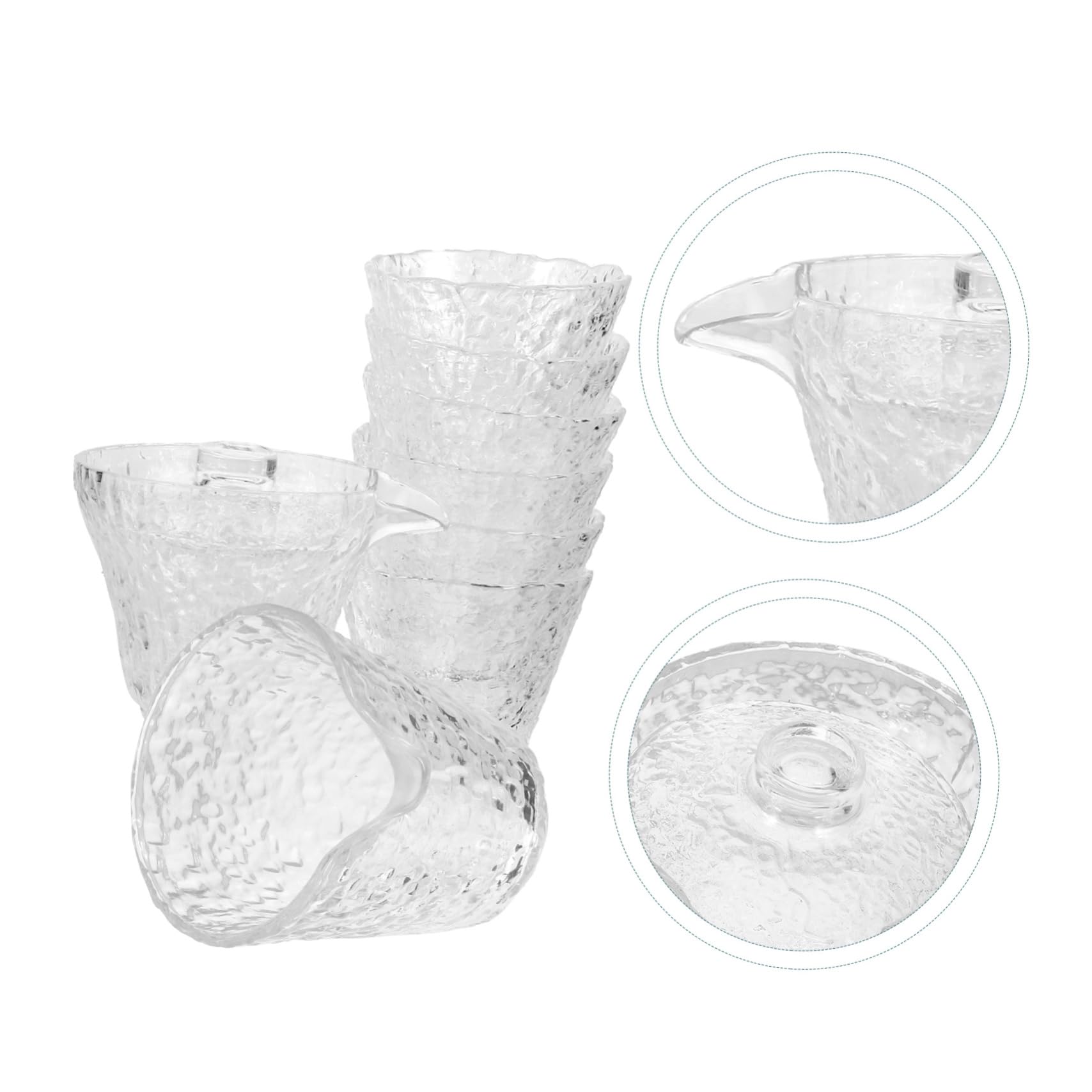 BESTYASH Glas Teegeschirr Satz Hitzebeständig mit Teezubereitung für Tee und Kaffee Kleine Teetassen Zubehör Chinesisches Teeservice Transparent Langlebig