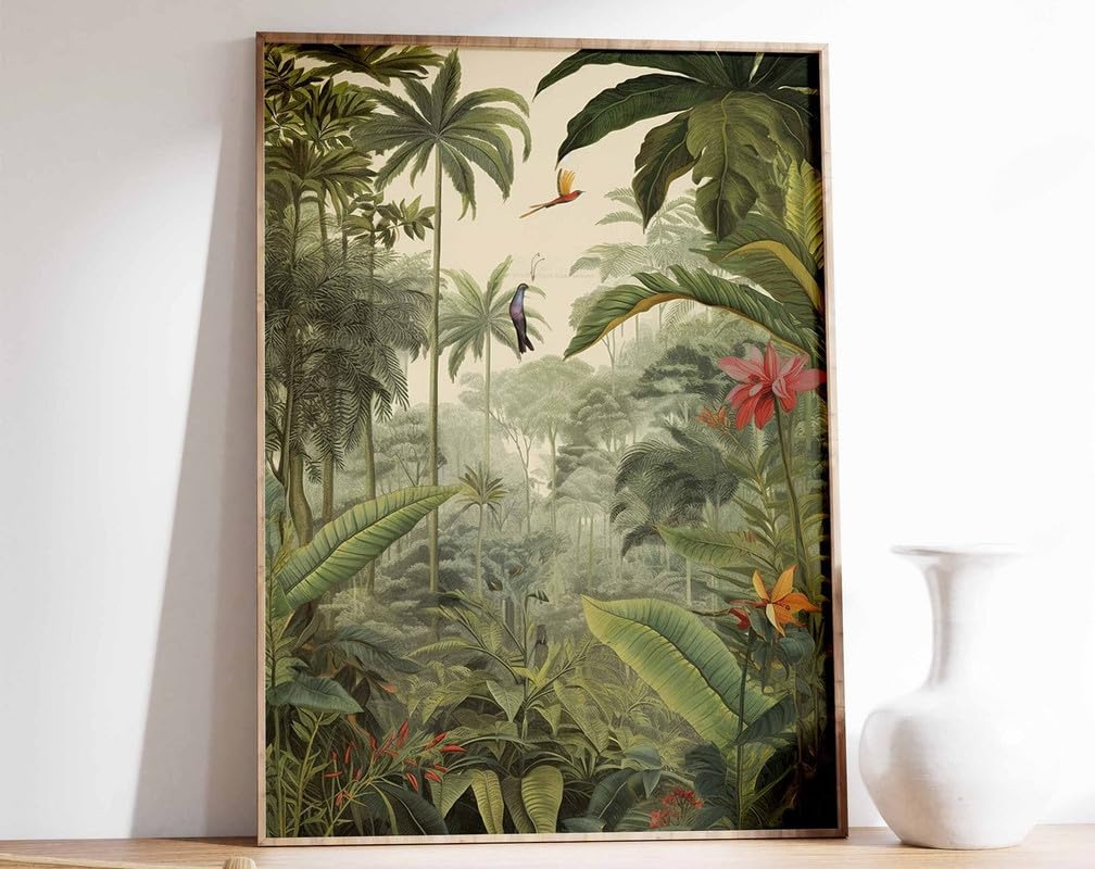 6 Vintage Botanical Print Tropical Floral Poster Henri Rousseau Floral Art Floral Decor Vintage A3 Poster on Canvas - Wall Art Home Decor Movie Poster Canvas Film Cinema Retro Vintage Cult Classic No