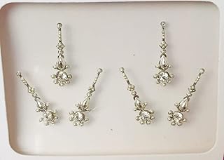 BB123 srebrne perły kryształowe kamień Bindi tatuaż na czoło naklejka tikka indyjska fantazyjna twarz arabska sztuka ciała