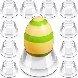 10 Pieces Round Reversible Cone Display Stands for Easter Eggs Transparent Invisible Egg Holder for Family, Easter Party, Show Your Eggs