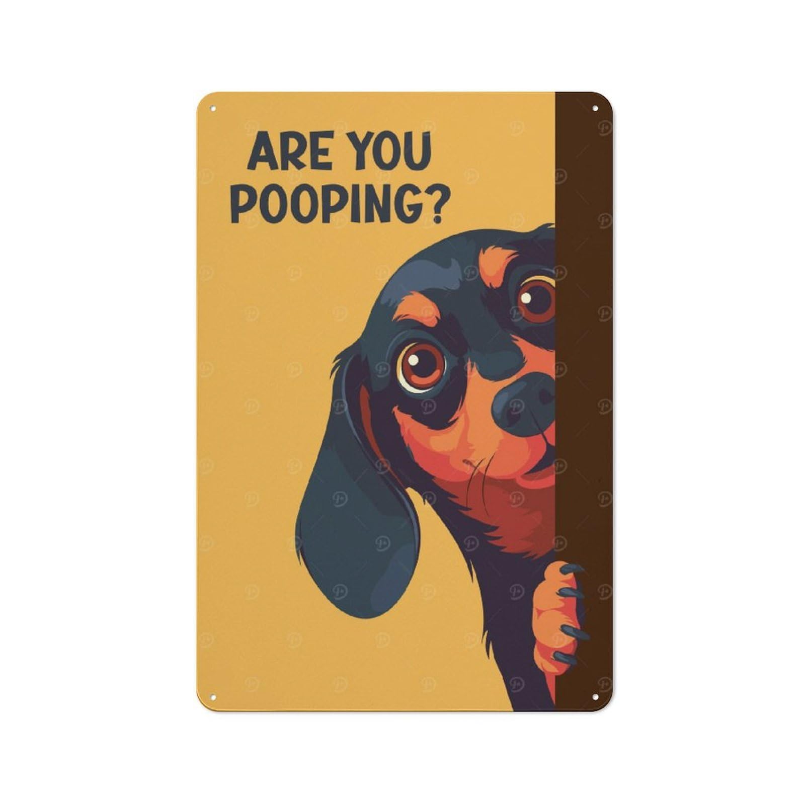Junmoney Funny Dachshund Pooping Vintage Vintage Metal Sign 30X20cm, Pub Wall Decor For Cafe, Pub, Workshop Or Home Bar