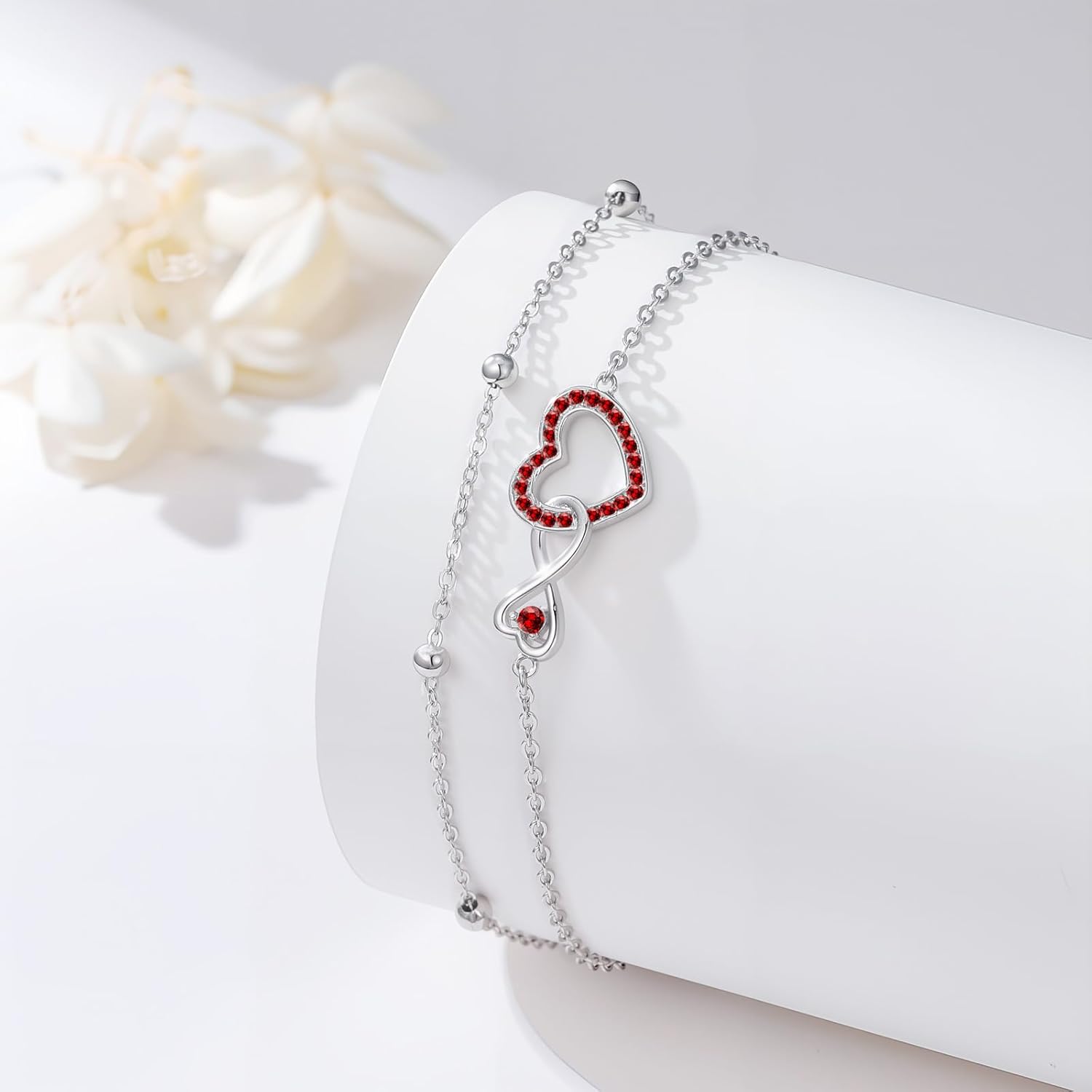 Anklet for Women 925 Sterling Silver Double Infinity Ankle Bracelet Waterproof Summer Jewelry Anniversary Birthday Gifts for Her - Image 3