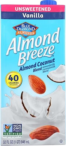 Blue Diamond Almond Breeze Mezcla de coco y almendras sin azúcar vainilla -- 32 onzas líquidas