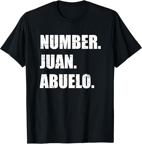 Number one Juan Abuelo para Mejor Abuelito T-Shirt
