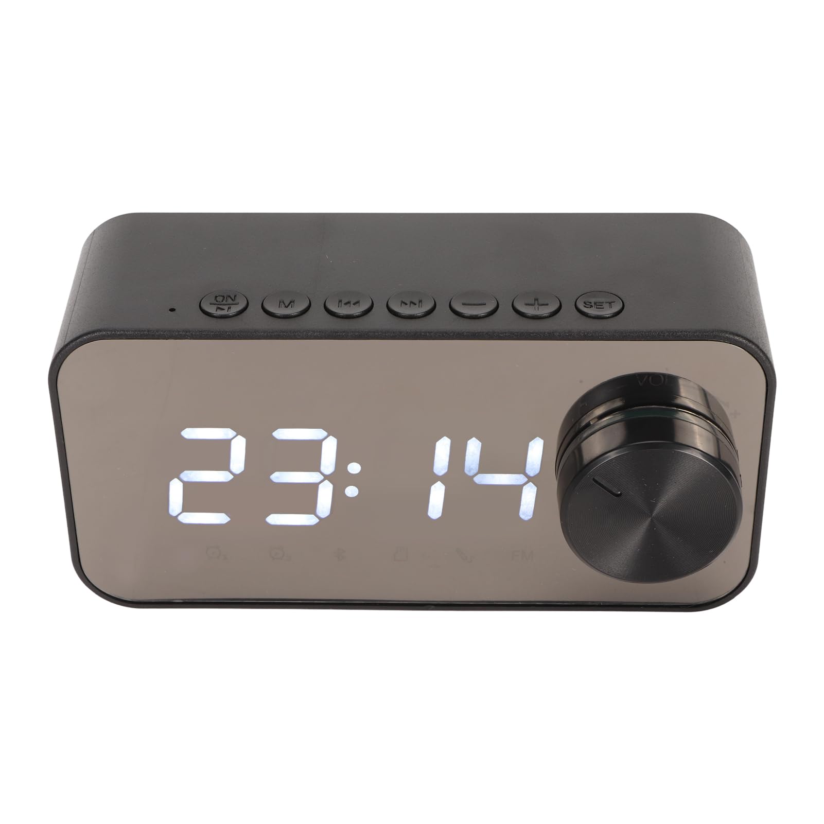 Radio Despertador Bluetooth, Reloj Digital con Alarma Dual, Radio FM, Altavoz Incorporado, Pantalla de Temperatura