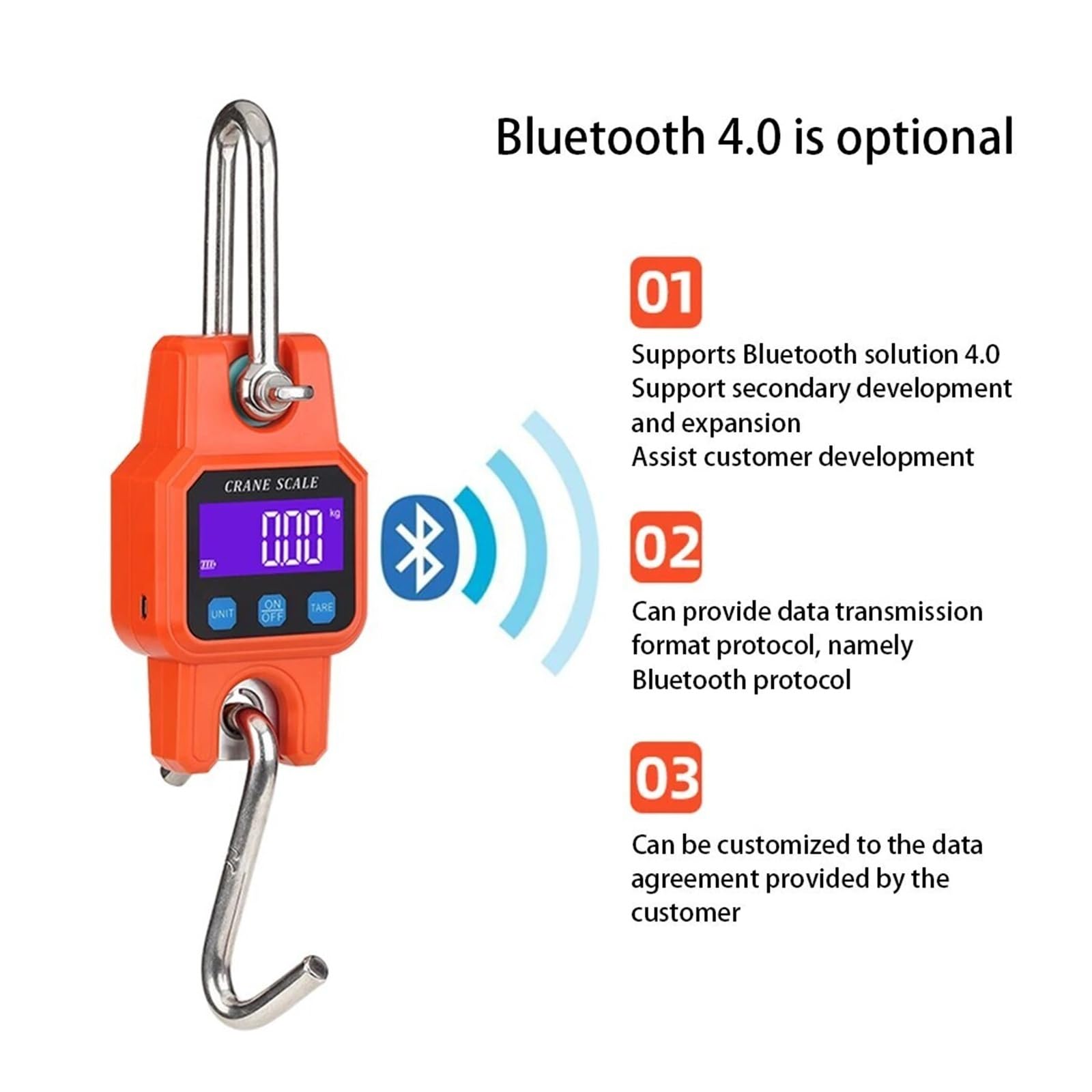 Balanzas colgantes, Báscula electrónica portátil de gancho con cargador, mini báscula elevadora for uso doméstico(Black with BT)