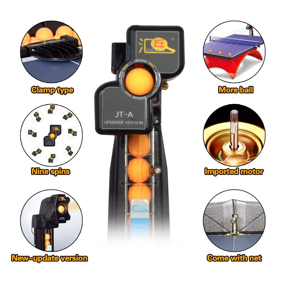 ZXMOTO Table Tennis Robot with Capture Net Automatic Ping Pong Robot for Practice Training,Home Use,Tabletop Tennis Games Machine Upgrade