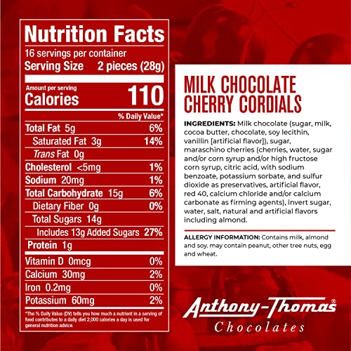 Anthony Thomas, Cherry Cordials, Award-Winning, Chocolate Covered Cherries (Milk Chocolate)