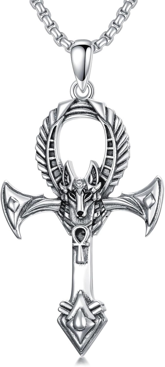 SIMONLY Protection Necklace Sterling Silver Jesus/Virgin Mary/Guadalupe Cross Necklace Mustard Seed Evil Eye Pentagram Amulet Jewelry Christmas Birthday Gifts for Women Men