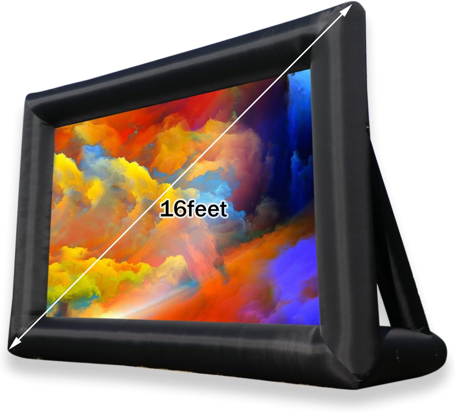 16ft Inflatable Movie Projector Screen, Indoor and Outdoor Projector Screen with Carry Bag for Front and Rear Projection