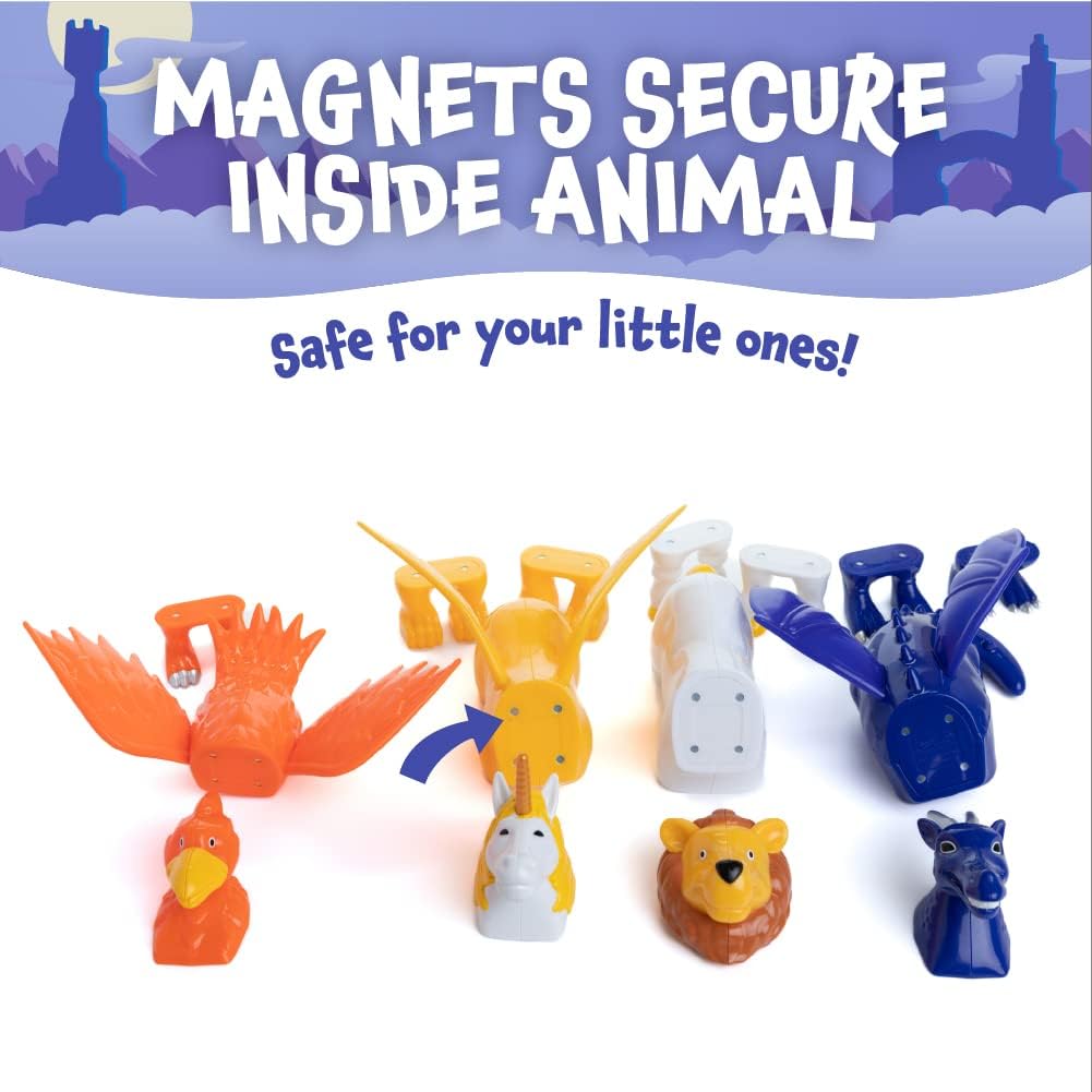 POPULAR PLAYTHINGS Magnetic Animals for Toddlers 1-3, Mix or Match Mythical Toys, Set of 4 Gift for Kids - Mythical Kingdom - Image 4