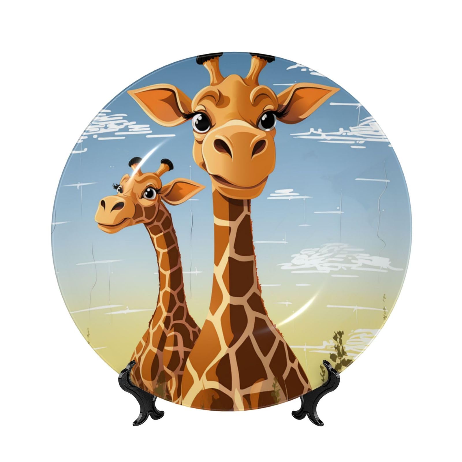 Assiette décorative en porcelaine anglaise girafe 20,3 cm pour habiller un mur vide sans effort