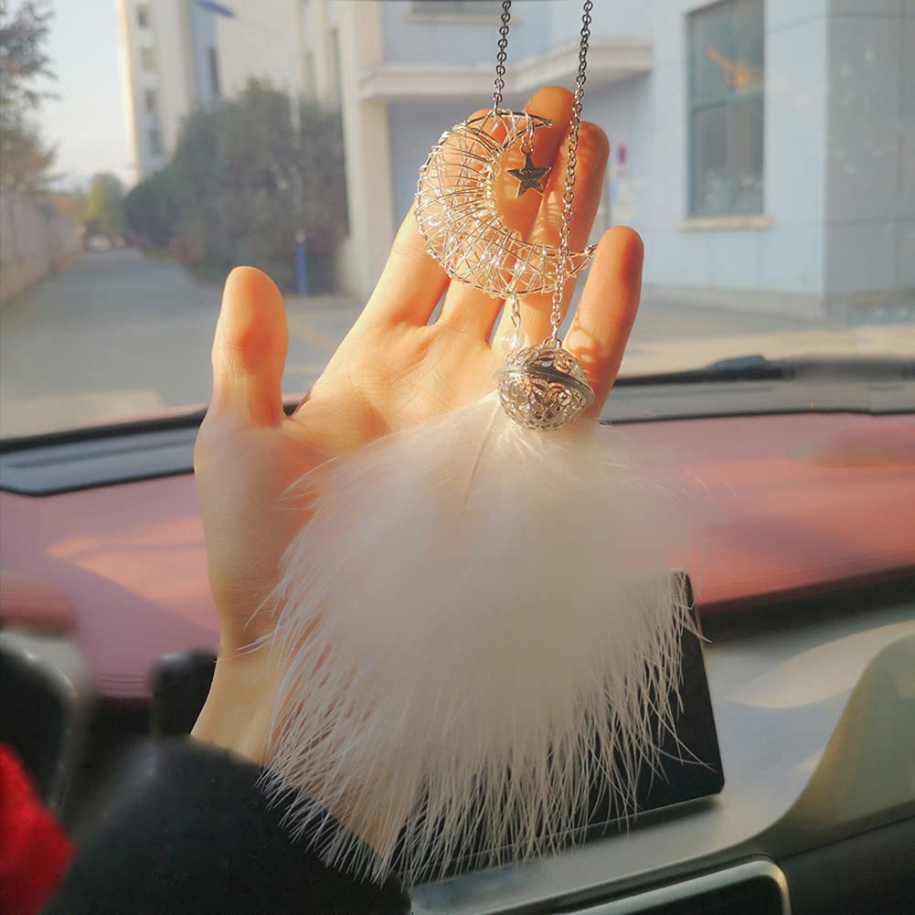 Attrape-Rêves Plumeté Pour Rétroviseur - Pendentif Voiture Déco Style Bohème - Cadeau Symbolique Pour Femme - 3
