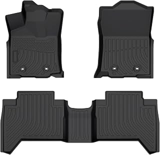 Floor Mats Custom Fit for Toyota Tacoma Double Cab 2018-2023 Accessories All Weather Tacoma Floor Mat Floor Liner Heavy Duty TPE Black